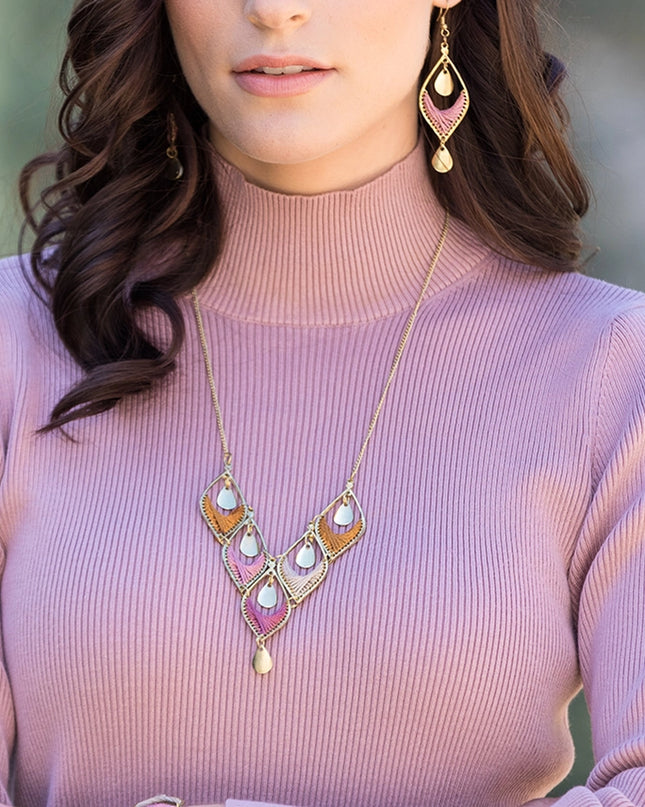 ANJU Sachi Desert Arches Collection Necklace - Multicolor V Shape