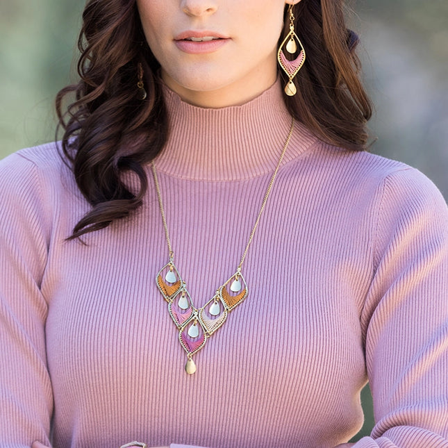 ANJU Sachi Desert Arches Collection Necklace - Multicolor V Shape