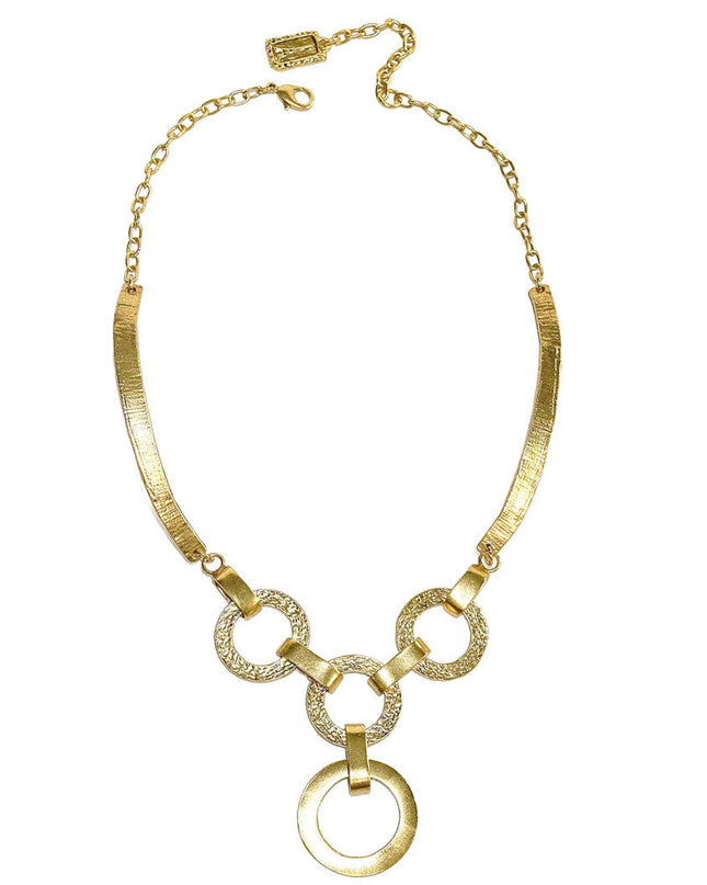 Mixed metal circle necklace