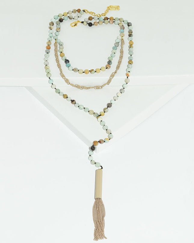 Beaded layered necklace