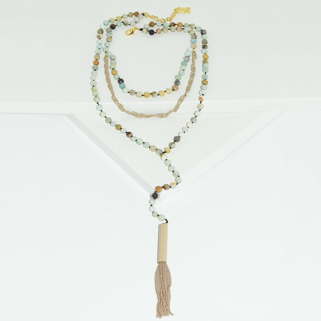 Beaded layered necklace