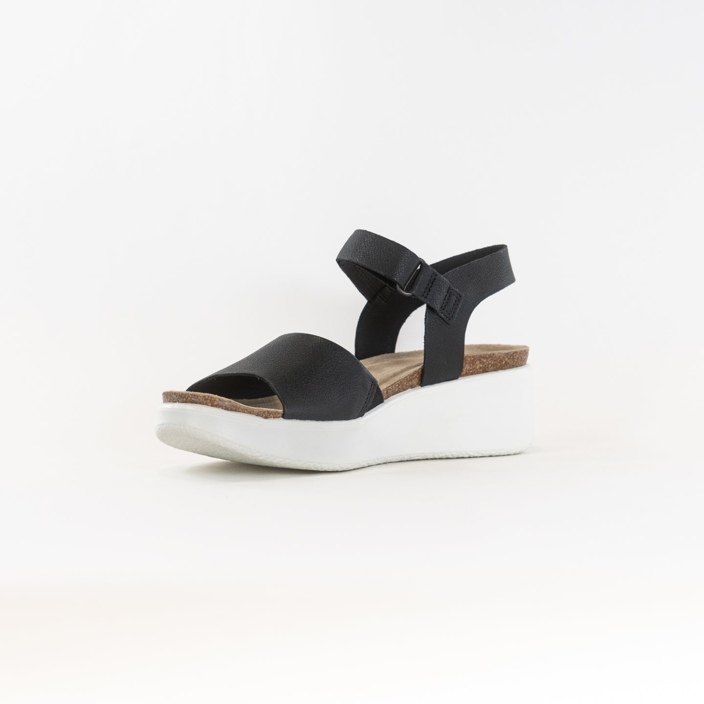 ECCO Flowt Wedge Cork Sandal (Women's) - Black