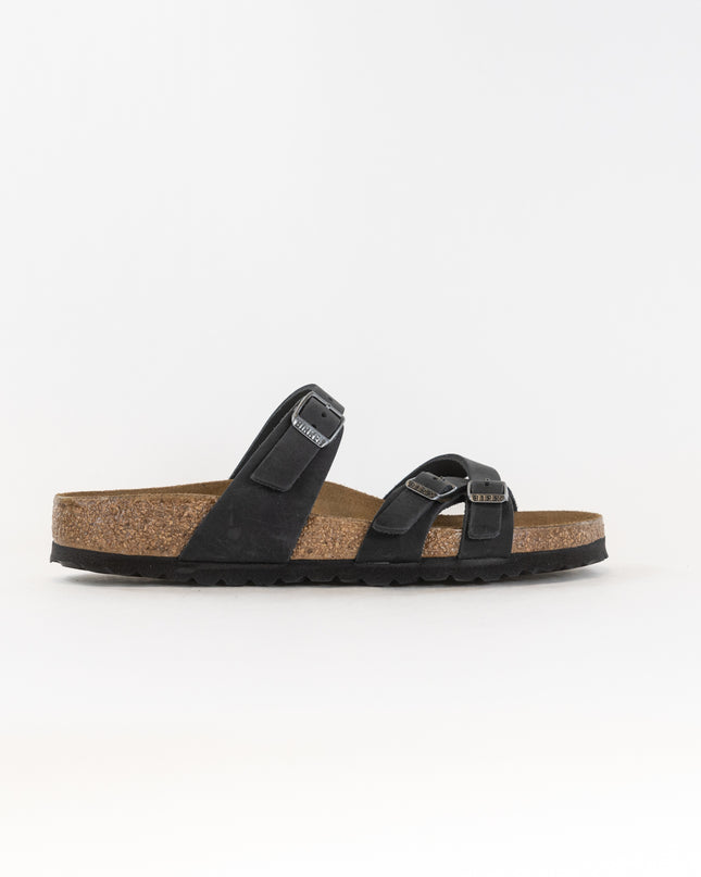 Birkenstock Franca Oiled Leather (Women's) - Black Leather