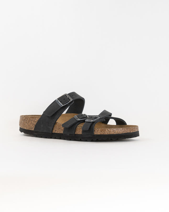 Birkenstock Franca Oiled Leather (Women's) - Black Leather