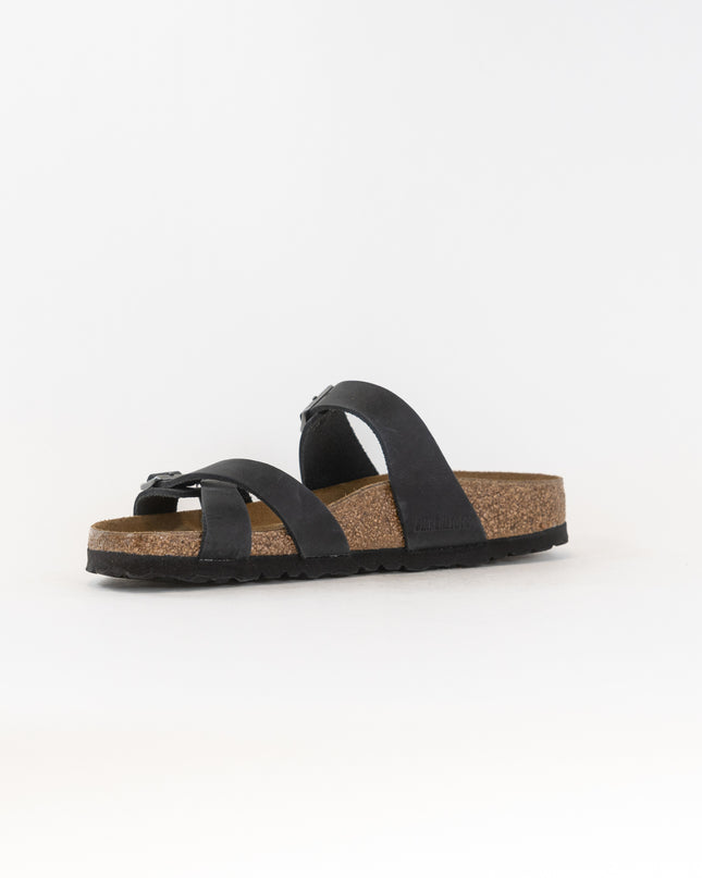 Birkenstock Franca Oiled Leather (Women's) - Black Leather