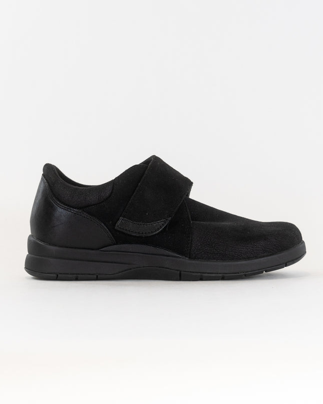 Drew Moonwalk (Women's) - Black Stretch Leather
