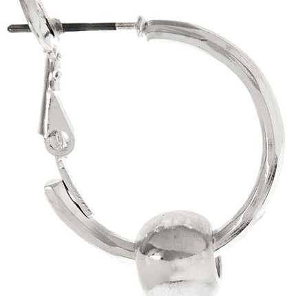 Silver Hoop with Ball Earring