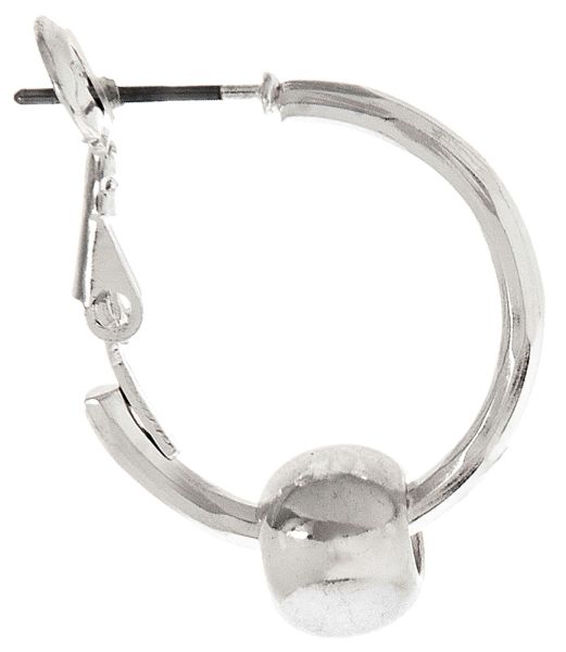 Silver Hoop with Ball Earring