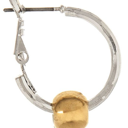 Silver Hoop with Gold Ball Earring
