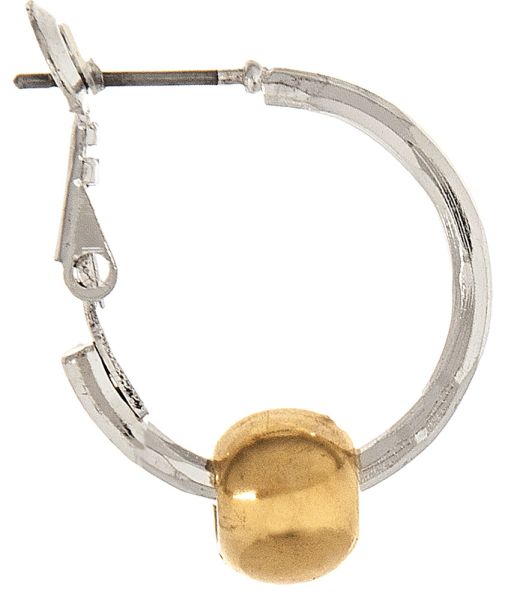 Silver Hoop with Gold Ball Earring
