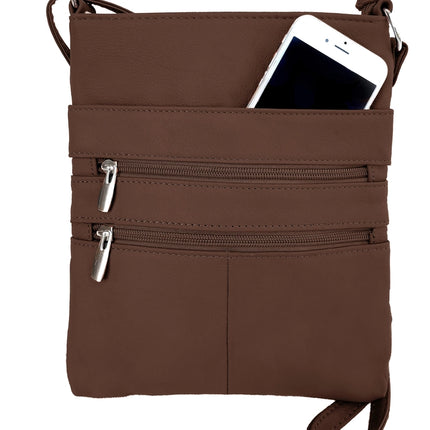 ROMA Large Cowhide Leather Crossbody Shoulder Bag