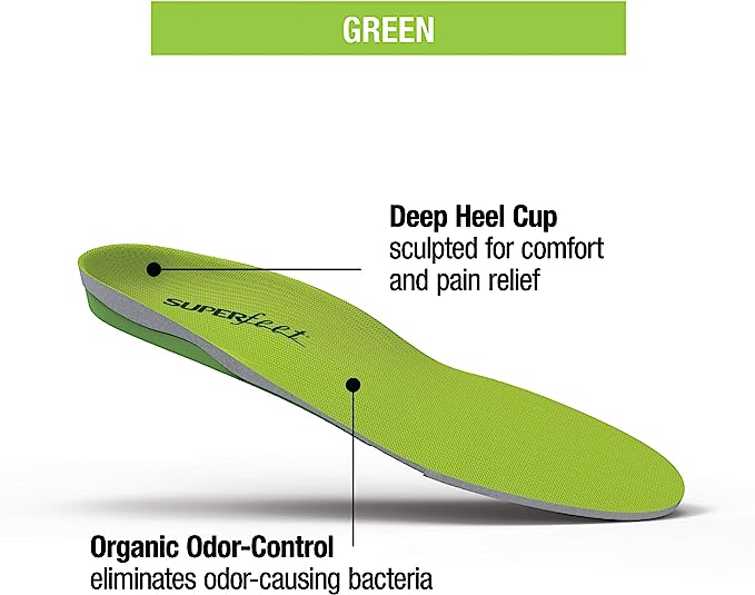 Superfeet Green High Arch Orthotic Insole (Unisex) - Green