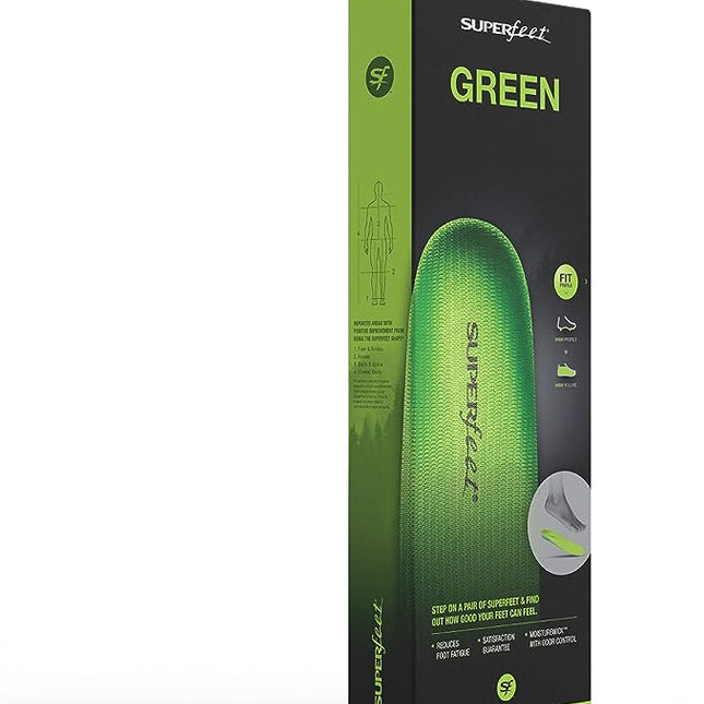 Superfeet Green High Arch Orthotic Insole - WIDE (Unisex) - Green