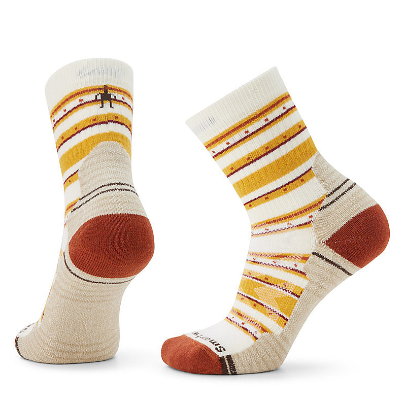 Smartwool Hike Light Cushion Stitch Stripe Mid Crew Socks (Women's) - Natural