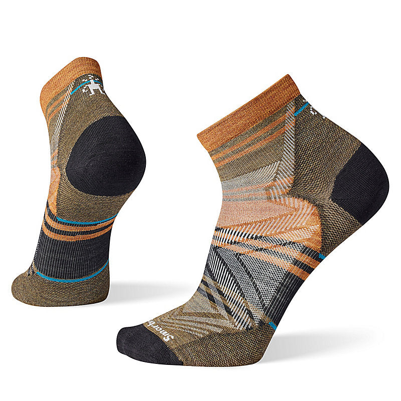 Smartwool Run Zero Cushion Ankle Pattern Socks (Unisex) - Black