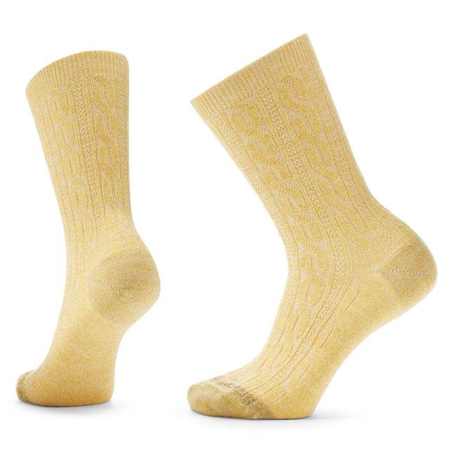 SMARTWOOL EVERYDAY CABLE CREW SOCKS - (UNISEX) - HONEY GOLD & NATURAL