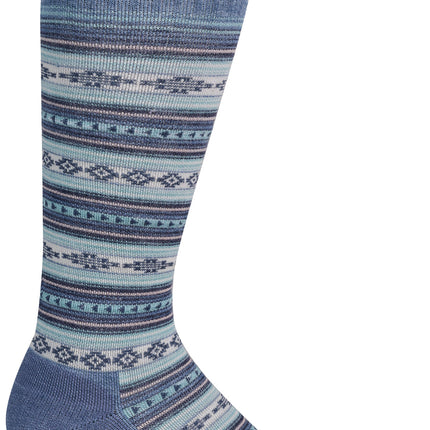 Sockwell Women’s Southwest Stripe Knee High | Firm Graduated Compression Socks - Bluestone