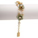 Karine Sultan Floral and Pearl Bracelet