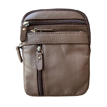 ROMA Cowhide Leather Multi Pocket Crossbody - Small