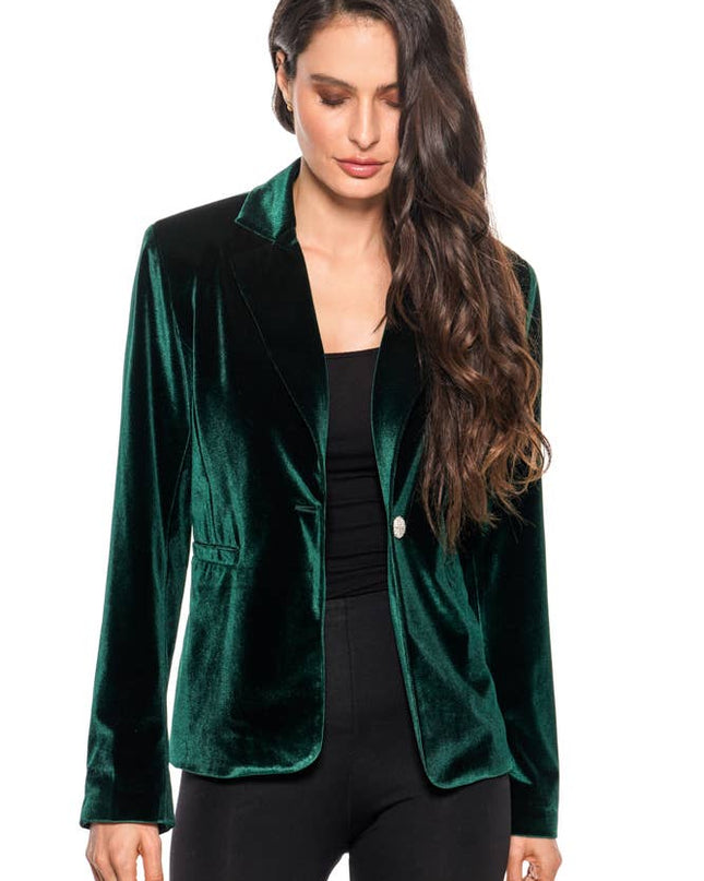 ADORE Emerald Velvet Blazer – Jewel-Toned Sophistication