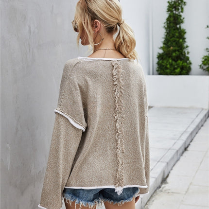 Casual Crew Neck Pullover Long Sleeve Sweater