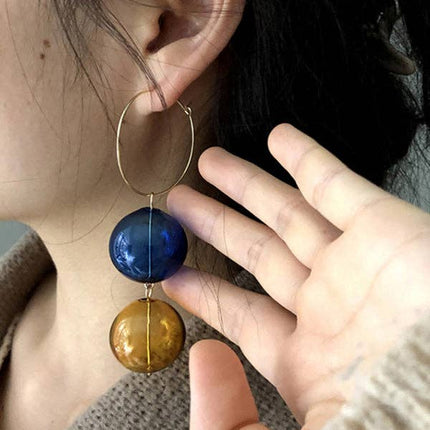 GLASS CONTRASTING GEOMETRIC EARRINGS