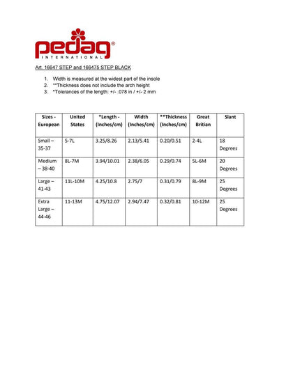 Pedag Step - Support Wedge Cookie for High and Medium Arch Height