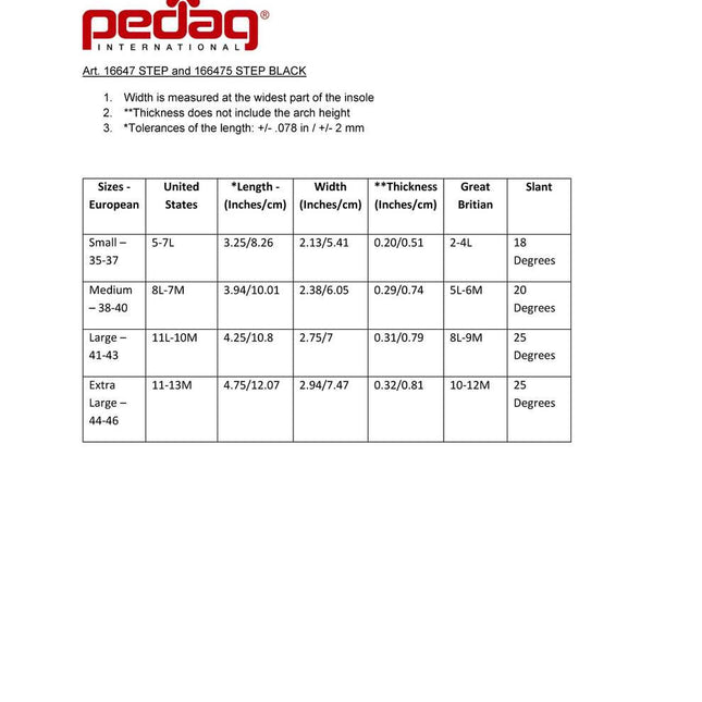 Pedag Step - Support Wedge Cookie for High and Medium Arch Height