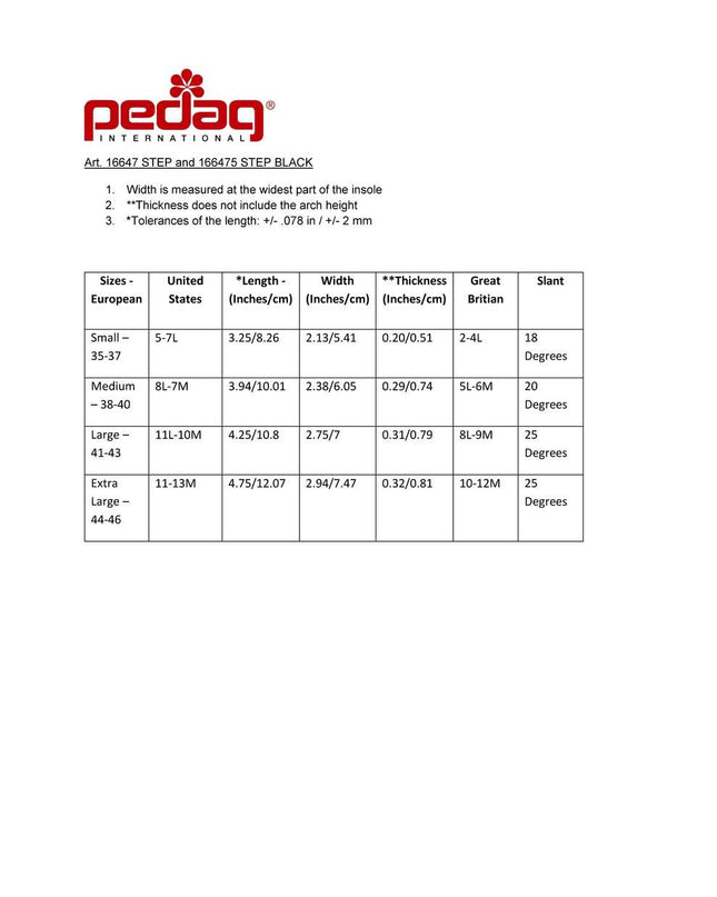 Pedag Step - Support Wedge Cookie for High and Medium Arch Height