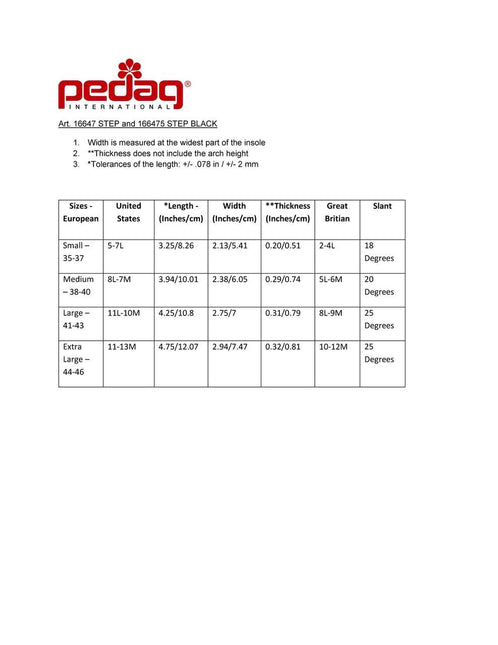 Pedag Step - Support Wedge Cookie for High and Medium Arch Height