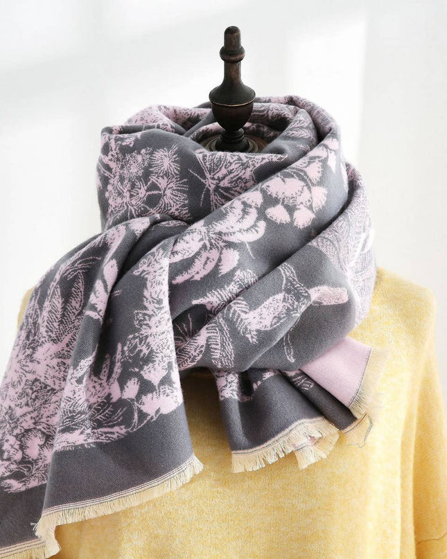 Accity Warm Faux Cashmere Printed Scarf