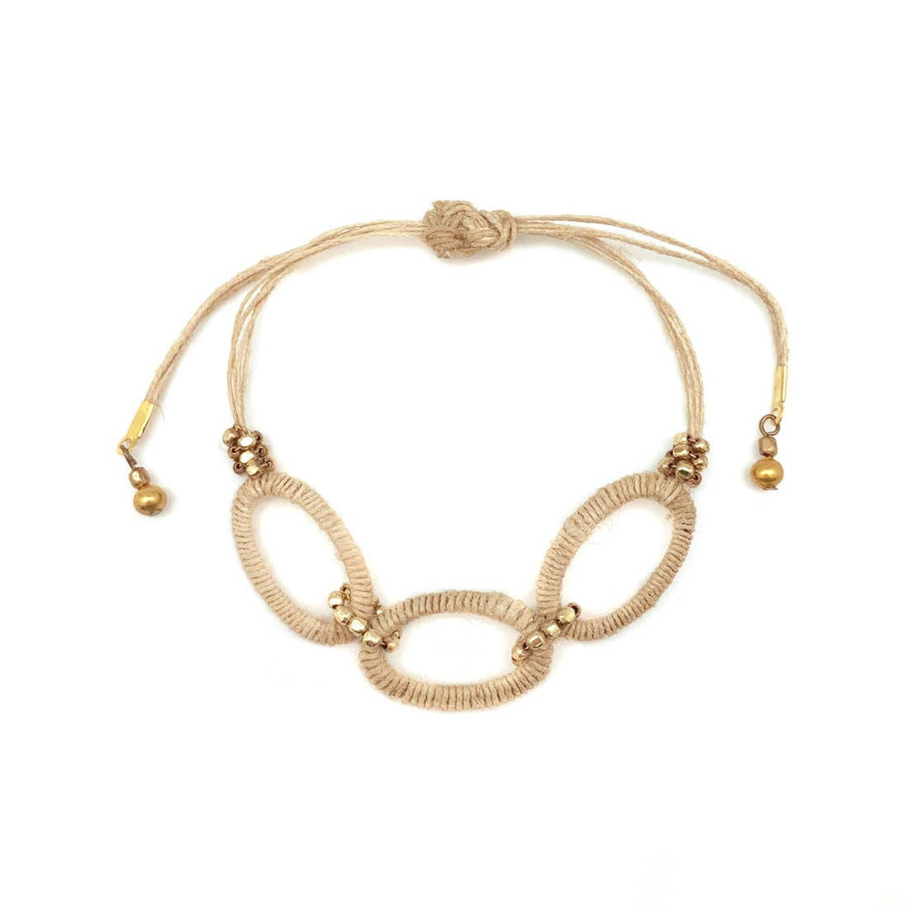 Sachi Bohemian Neutrals Collection Bracelet - Links Pull Tie