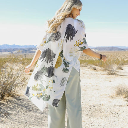 Floral Motif Combo Kimono