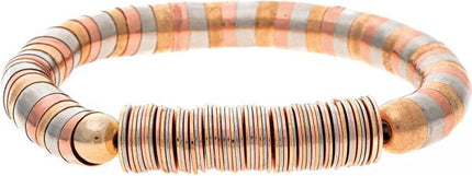 Multimetal Snaked Spacer Beads Bracelet