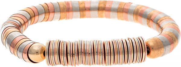 Multimetal Snaked Spacer Beads Bracelet