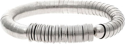 Silver Snaked Spacer Beads Bracelet