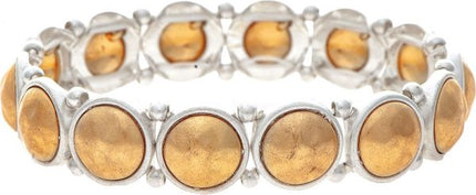 Two Tone Domed Discs Bracelet