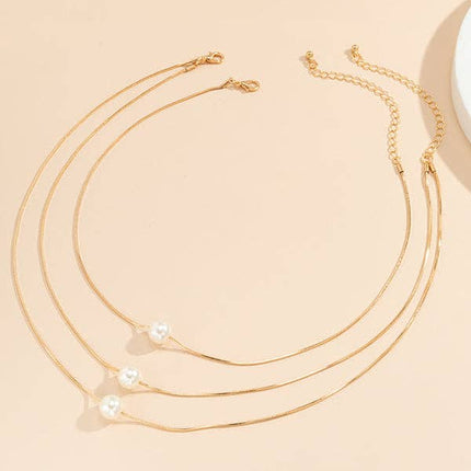 SIMPLE MULTILAYER PEARLS NECKLACE