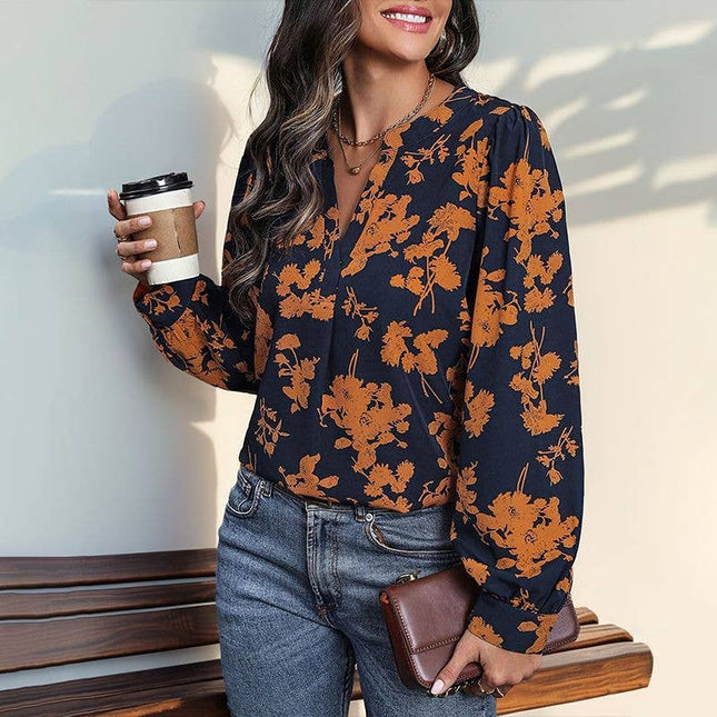 LOVESOFT Long Sleeved Floral Blouse
