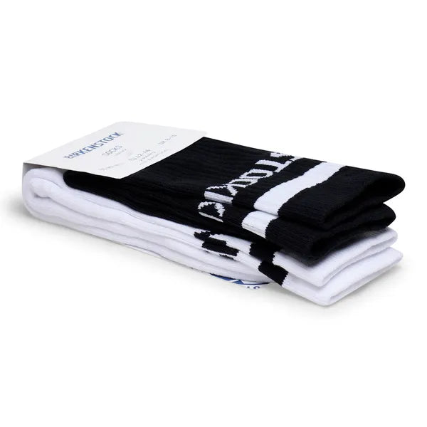 Birkenstock Cotton Crew Socks 2-Pack - Black/White