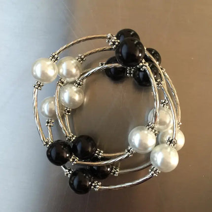 Sea Lily Shell Pearl Wrap Beaded Bracelet