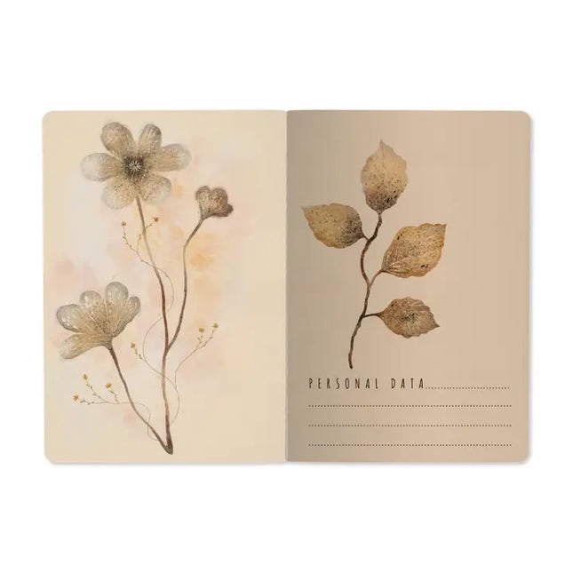 BV by Bruno Visconti A5 Notebook - Blush and Golden Flowers