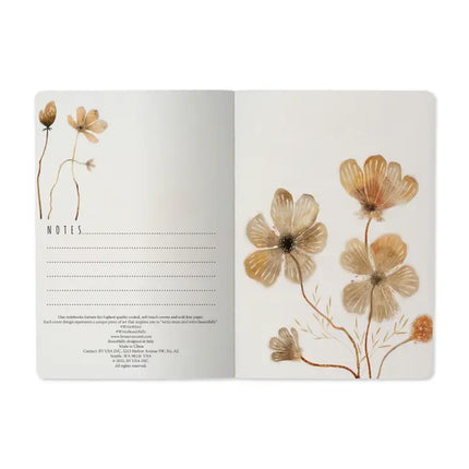 BV by Bruno Visconti A5 Notebook - Blush and Golden Flowers