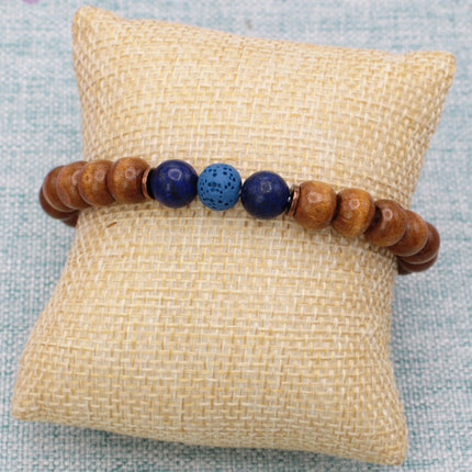 ZAD Stone & Lava Bead Essential Oil Diffuser Stretch Bracelet