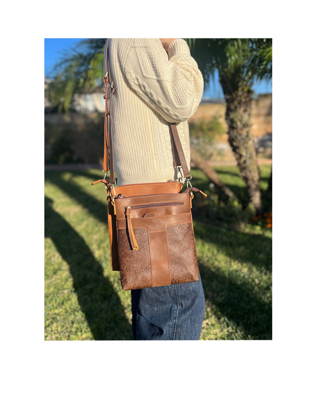 ROMA Vintage Leather Crossbody Shoulder Bag