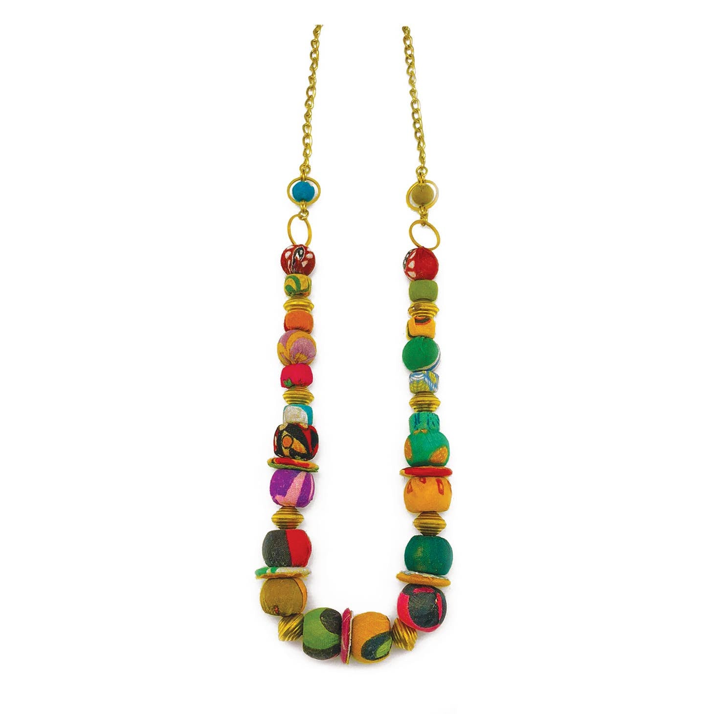 Aasha Mixed Round and Flat Beads Necklace