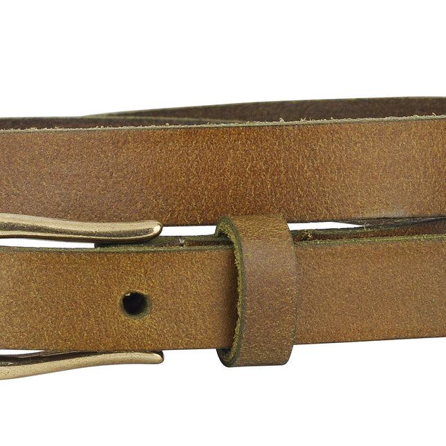 Basic Skinny Equestrian Buckle Leather Belt