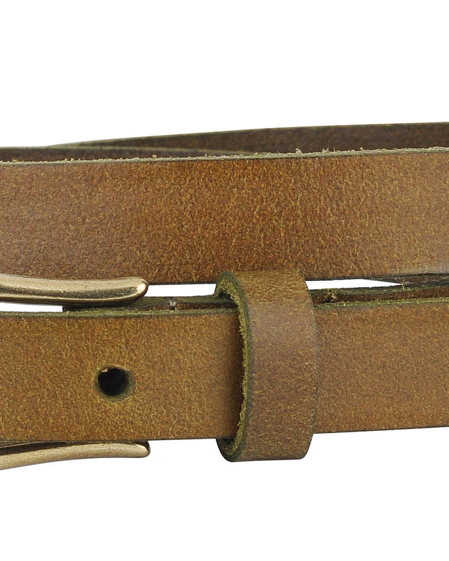 Basic Skinny Equestrian Buckle Leather Belt