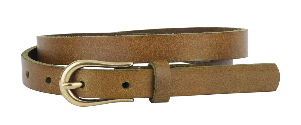 Basic Skinny Equestrian Buckle Leather Belt