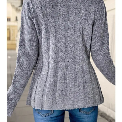 Cable Knit Button Front Cardigan Sweater